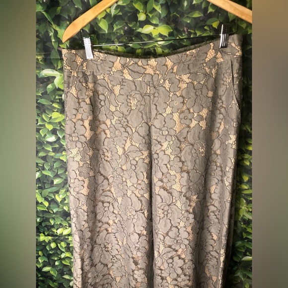 Anthropologie Feather Bone Elegant Gray Lace Pants - Picture 7 of 16